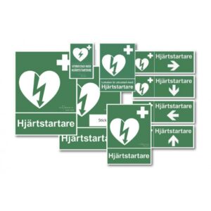 Skyltpaket för hjärtstartare
